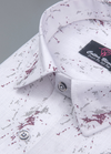 Linen Turkey White with Red Mehrun Multicolour Print Mens Shirt