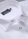 Pure White Cotton Lossy Line Shirts For Men's