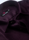 Pure Linen Dark Wine Colour Men's Shirts