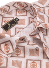 Linen Digital Jacksons Print Peach with Maroon Color Men’s Shirt