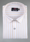 Linen White with Yellow Colour Small Patta for Mens Shirt