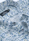 Linen Digital Print White With Sky Blue Malticolour Print Men's Shirt