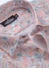 Linen Digital Print White With Peetch Rama Colour Flower Nexus Print Men's Shirt