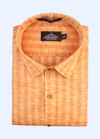 Linen Cotton Khadi Shed Two Tone Orange Colour