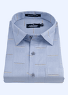 Pure cotton butta light blue colour mens shirts.
