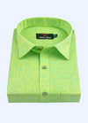 Linen Cotton Dual Tone Light Parrot Color For Men's Shirts