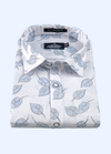 Linen Print White Bess With Sky Paan Flower Print