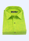Linen Cotton Dual Tone Parrot Color For Men's Shirts