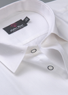 Pure White Cotton Self Amsler Shirts For Men's