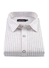 Pure Linen White Laining Foam Bamboo Striped Mens Shirts