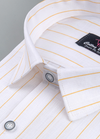 Linen White with Yellow Colour Small Patta for Mens Shirt