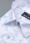 Linen Turkey White with Light Blue Ice Print Mens Shirt