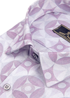 Linen Digital Sparrow Print White with Lavender Color Men’s Shirt