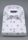 Linen Turkey White with Grey Colour Abrolic Print Mens Shirt