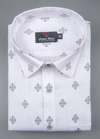 Linen Turkey White with Grey Colour Abrolic Print Mens Shirt