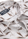 Linen Digital Star Print Cream with Brown Color Men’s Shirt