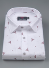 Linen Turkey White with Pink Colour Zacks Print Mens Shirt