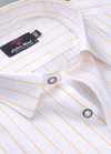 Linen White with Yellow Colour Small Patta for Mens Shirt
