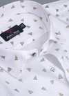 Linen Turkey White with Grey Gold Zimmi Print Mens Shirt