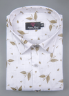 Linen Turkey White with Mehndi flower Print xx2 Mens Shirt