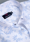 Linen Turkey White with Light Blue Ice Print Mens Shirt