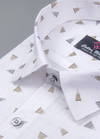 Linen Turkey White with Grey Gold Zimmi Print Mens Shirt