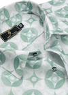 Linen Digital Sparrow Print White with Pista Color Men’s Shirt
