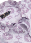 Linen Digital Sparrow Print White with Lavender Color Men’s Shirt