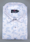 Linen Turkey White with Light Blue Ice Print Mens Shirt