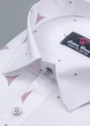 Linen Turkey White with Pink Colour Zacks Print Mens Shirt