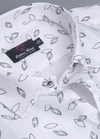 Linen Turkey White with Grey Black Joshua Print Mens Shirt